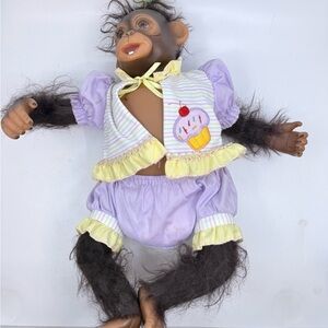 Adorable Plush Monkey Doll in Pastel Outfit